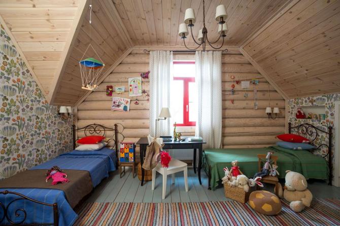 Štýlové zariadenie detskej izby v drevodome