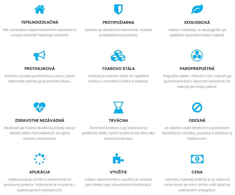 vlastnosti fúkanej izolácie